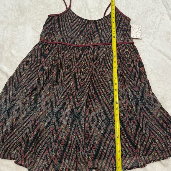Free People Brown and Red Cut Out Pleated Sundress - Picture 5 of 7